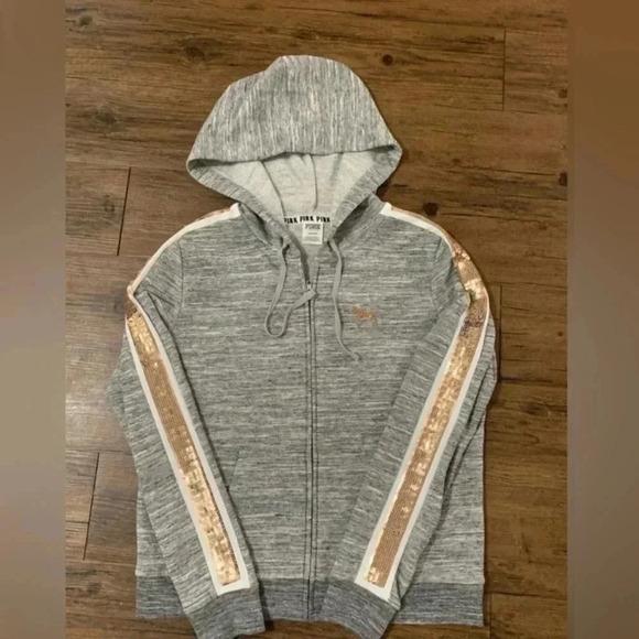 PINK VS HTF FLORAL BLING HOODIE / JOGGERS OUTFIT SET L - Picture 9 of 13